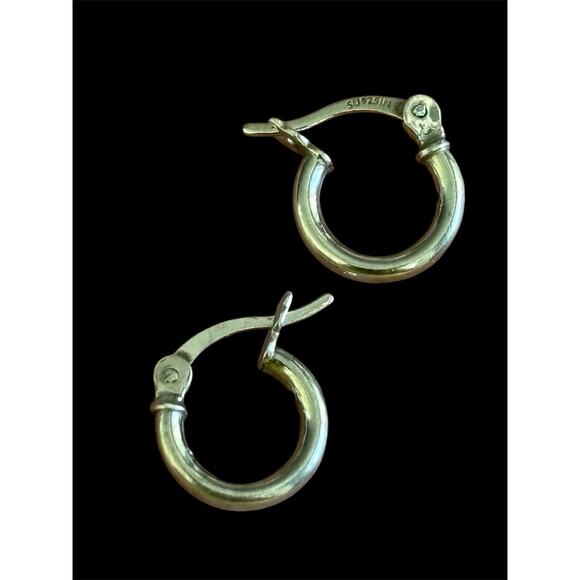 Lot Of 3 Sterling Silver Small Stud & Hoop Earrings Nose Ear 925 - Picture 4 of 5